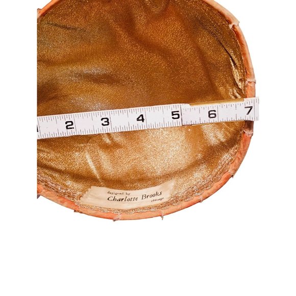 vintage 1950's hat floral peachy orange movement by Charlotte Brooks Chicago - Picture 12 of 12